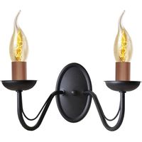 Helam MALBO Bougie Applique Murale Noir, Cuivre 32cm
