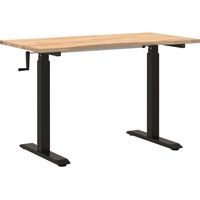 vidaXL Scrivania Nero e naturale 120 x 60 cm Legno di Quercia