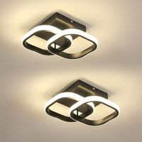 COMELY 2er-Pack moderne LED-Deckenleuchten, 24 W, 2700 lm, kleine schwarze quadratische LED-Deckenlampe, Innenbeleuchtung für Schlafzimmer, Wohnzimmer, Gang, Korridor, Balkon, natürliches Licht 4500 K