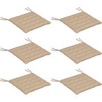 Juego de 6 Cojines para Sillas de Comedor 40x40 cm 6 Piezas Cojines para Sillas de Jardín Acolchados con Cintas Caqui