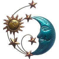 Andere Wanddekorationen, Metallwanddekorationen, Sonne-Mond-Wanddekorationen, Metallwandskulpturen, 3D-Hängeornamente, dekorative Wandstatue, Wohnzimmersofa, moderne minimalistische Wanddekorationen,