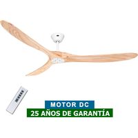 Casafan – Ventilateur de plafond 318020 180 cm – 3 pales en bois naturel – Télécommande – 6 vitesses – Ultra silencieux – Mode été/hiver
