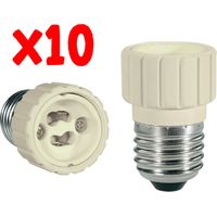 Alcapower Blister 10 Pezzi Adattatore da E27 a GU10 per Faretti LED e Alogeni, Tensione Max 240V, Corrente Nominale 2A, Colore Bianco