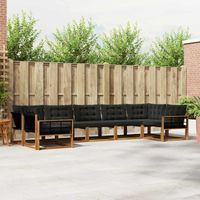 Ensemble de canapés d'extérieur 7 pcs Naturel et Noir