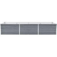 INLIFE Lit surélevé de jardin Acier galvanisé 240x80x45 cm Gris