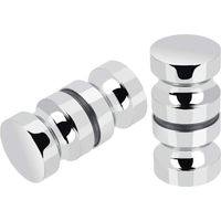 Pack Shower Door Handles Bath Shower Door Handle 30mm Polished Chrome Replacement Door Handles Durable Stainless Steel Round Glass Door Handle