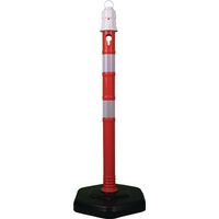 Poteau de barrage polypropylène rouge/blanc Ø 63 mm
