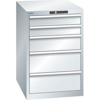 Lista Schubladenschrank, 5 Schubladen - BxTxH 564 x 724 x 850 mm, lichtgrau
