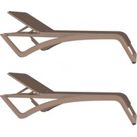 Chaises longues Sky Club Resol plastique beige marron (Lot de 2)