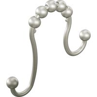 Shower Curtain Rings - Brushed Nickel - With Double Hooks - For Standard Shower Rods - Pack Of 12