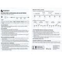 Catena luminosa catenaria 15 metri allungabile professionale nera con lampada E27
