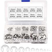 E Clip Anneau 304 Inox Circlips Exterieur Assortiment De Circlips 1.5/2/3/4/5/6/7/8/9/10mm Divers Usages 200Pcs