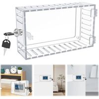 Couvercle de boîtier de thermostat transparent (avec clé), boîtier de thermostat de sécurité pour enfants avec clé, couvercle de thermostat verrouillable, 18,5 × 12 × 6,3 cm