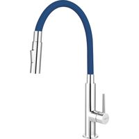 Zumba Slim 2F Küchenarmatur mit flexiblem blauem Auslauf, Chrom