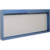 Armoire murale 1300 mm avec panneau perforé et rideau métallique verrouillable - Rangement sécurisé pour outils Heco HE110134BL
