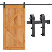 Yaheetech – Kit de rail de porte coulissante 8ft – Pour portes jusqu'à 90 cm de large et 45 mm d'épaisseur – Acier carbone résistant à l'eau – Installation facile