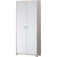Schmaler Mehrzweck-Kleiderschrank aus Holz mit acht Regalen White Elm 83x29x H190 cm