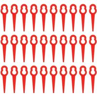 100 Pièces Lames De Coupe en Plastique, 76mm Lames De Tondeuse à Gazon Coupe-Herbe pour Trim Lawn Garden Plant (Rouge)