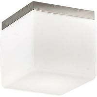 Plafonnier Carré Anodisé Binnie Avec Verre Satiné E14 Ip20 20Cm - Groupe Rossini - Plafonnier Compact