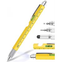Penna Multifunzione 8 In 1 Con Clip, Stilo Touch, Livella E Luce Led