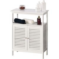 Mobiletto da bagno impermeabile 2 ripiani armadietto MDF bianco