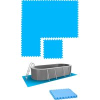 1,9m² Tapis de Sol Piscine - 4 Grandes Dalles - 50x50 Dalle Mousse Exterieur
