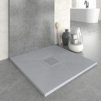 Plato de ducha resina SLATE gris 80x70 cm rejilla color