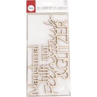 Lettre en bois - Feenstaub&Glitzer - FSC 100% - Nature - 24x12,2x0,4 cm - Objets décoratifs