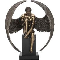 Signes Grimalt Bronze -Figur Figuren Nackter Engelswedestal Bronze Gold 30x47x61CM 18128