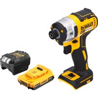 Dewalt – Clé à choc sans fil 18V – Couple 205Nm – Moteur Brushless – 1/4'' – Avec 1 batterie 2,0Ah et chargeur – Pour travaux exigeants