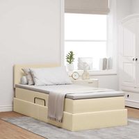 vidaXL Lit avec rangement et matelas avec matelas Crème 90 x 190 cm