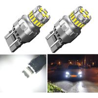 Lot de 2 ampoules LED T20 7440 W21W pour feux de recul, feux de freinage arrière, 6500K, ultra-lumineuses.