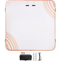 Mophorn Quai flottant gonflable 7x7FT, plate-forme d'eau antidérapante, tapis de quai portable avec sac de transport et échelle amovible, radeau de piscine, plage, océan