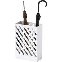HOMCOM Porta Ombrelli Design in Acciaio Zincato con Vaschetta 4 Ganci 28x14x41cm