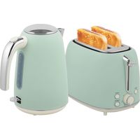 Ensemble bouilloire et grille-pain, bouilloire en acier inoxydable 1,7 L et 2200 W et grille-pain à 2 tranches, vert