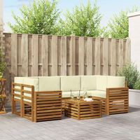Ensembles de canapés avec coussin 7 pcs Naturel et Crème