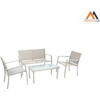 SET GIARDINO IN ACCIAIO 'SCARLINO' colore tortora
