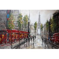 Abstrakte Gemälde Kuatéh Landschaft von Paris 120 x 80 cm Ölgemälde