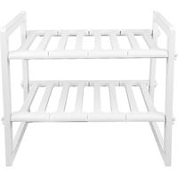 Étagère Rangement Cuisine, Étagere de Rangement Cuisine Fort Pour Rangement sous Évier, Étagère Rangement Multifonctionnel pour Rangement de Cuisine/Salle de Bain/ L’évier (38-682638cm (blanc))