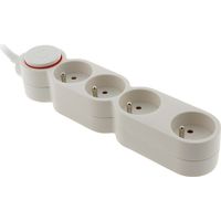 Bloc Home 4 prises 16A 2P+T câble 1,5m - Blanc - Zenitech