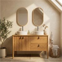 Meuble double vasque noyer JOY 120 cm