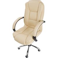 Bürostuhl Chefsessel manager Kippfunktion Drehbarer Bürosessel aus Kunstleder Beige