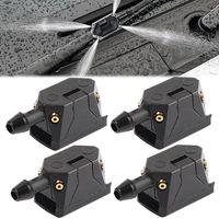 BRAVIX 4-piece windshield cleaning nozzle, universal windshield wiper nozzle, car wiper nozzle, windshield cleaning nozzle for wiper arm (black)