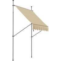 Toldo retráctil con manivela ajustable 200x120x210-300 cm impermeable anti-UV beige