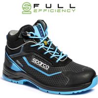 Sparco scarpa Indy-He Sunny S3S Nere/Celeste Tg.46 calzature di sicurezza in materiale antiabrasione con puntale in vetroresina amagnetico Nero/Celeste 46