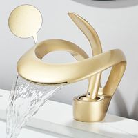 WASCHTISCHARMATUR Einhebelmischer für heißes und kaltes Wasser, Gold