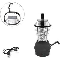 Luminaire, Lanterne portative, Lanterne Solaire, noir Dynamo à Manivelle 36 Led Lanterne de Camping Lumière de Secours adapté au camping en plein air--BDD
