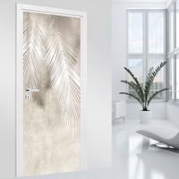 Stickers pour porte - Feuilles - 83 x 205 cm - Adhésif + Protection BRILLANTE