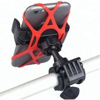 Bicycle phone mount, motorcycle phone mount, colored bands included, universal bicycle cell phone holder, fits any phone or handlebar