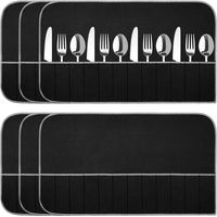 Lot de 6 sacs de rangement argentés anti-ternissement en feutre argenté pour couverts de cuisine et ustensiles de cuisine
